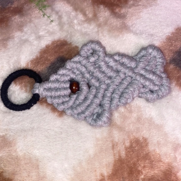 Hand Crafted Macrame Custom Fish Charm Wall Art - Picture 2 of 10